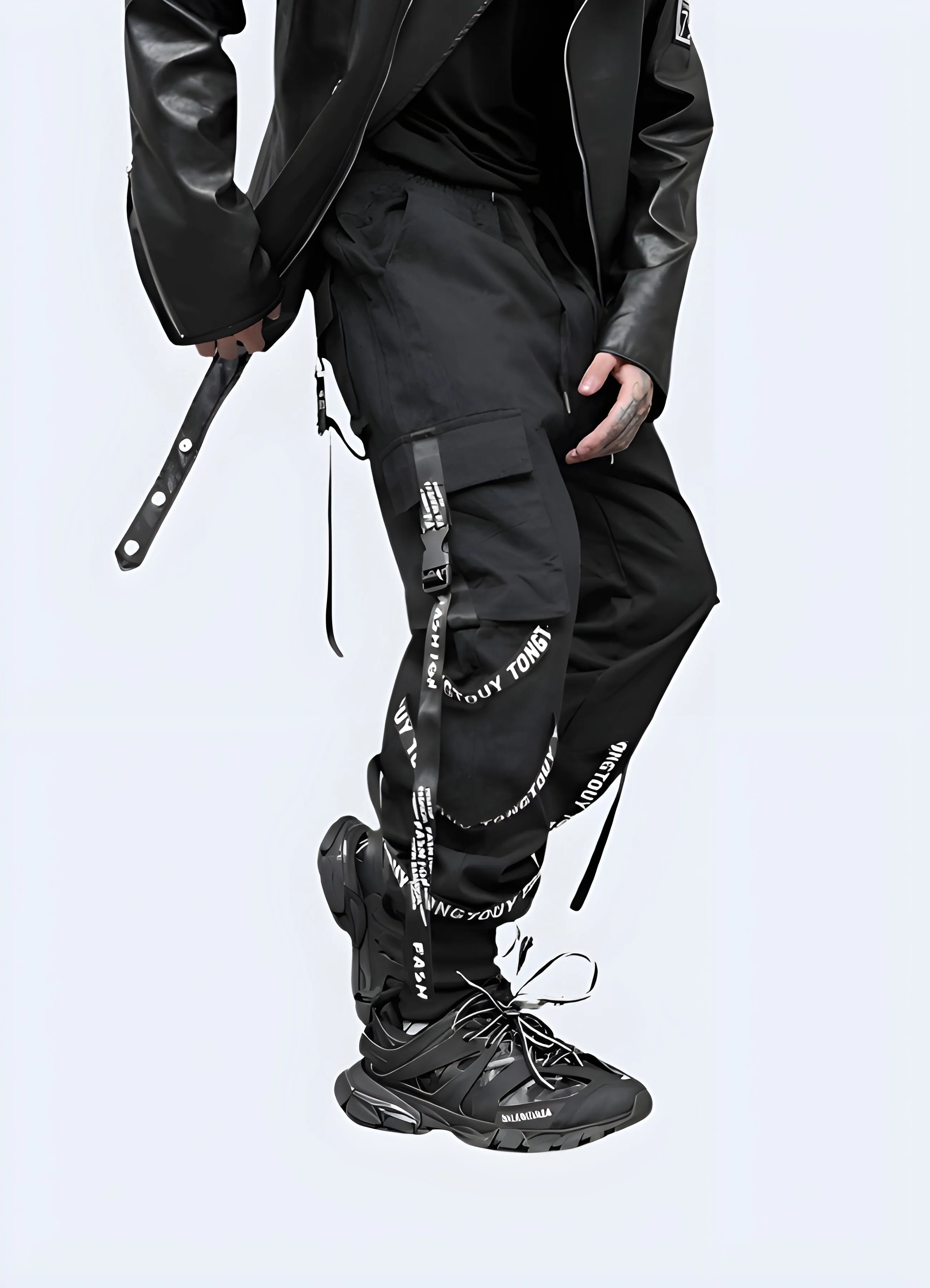 Black Techwear Cargo Pants