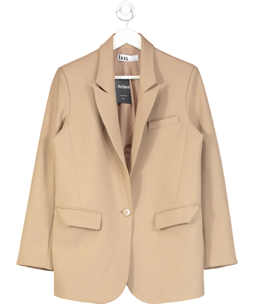 BOA Brown Single Breasted Boyfriend Blazer UK XS