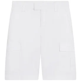 BOSS KIDSWEAR White Bermuda Shorts