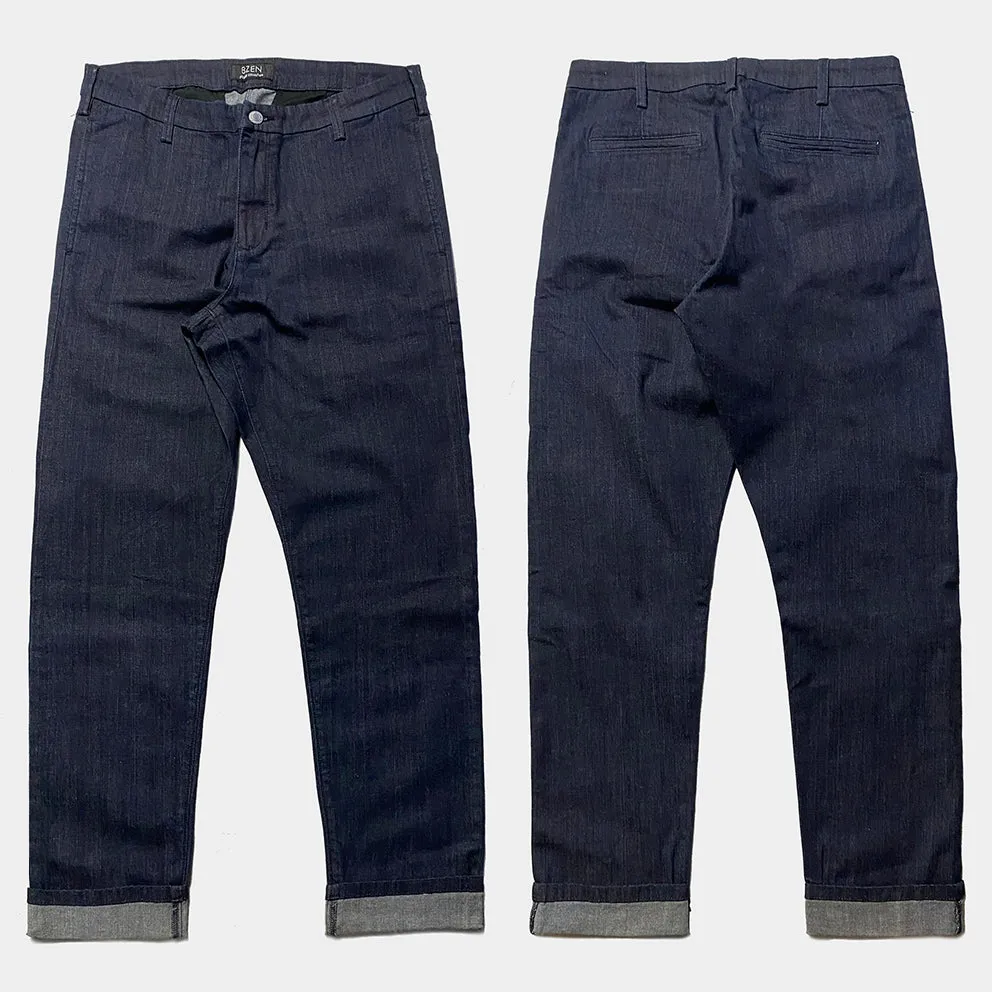 BZEN M.1033 EZ-D SLIM TAPERED STRETCH DENIM CHINO-8OZ-E0 INDIGO