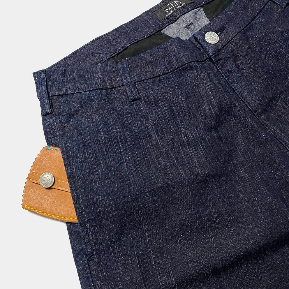BZEN M.1033 EZ-D SLIM TAPERED STRETCH DENIM CHINO-8OZ-E0 INDIGO
