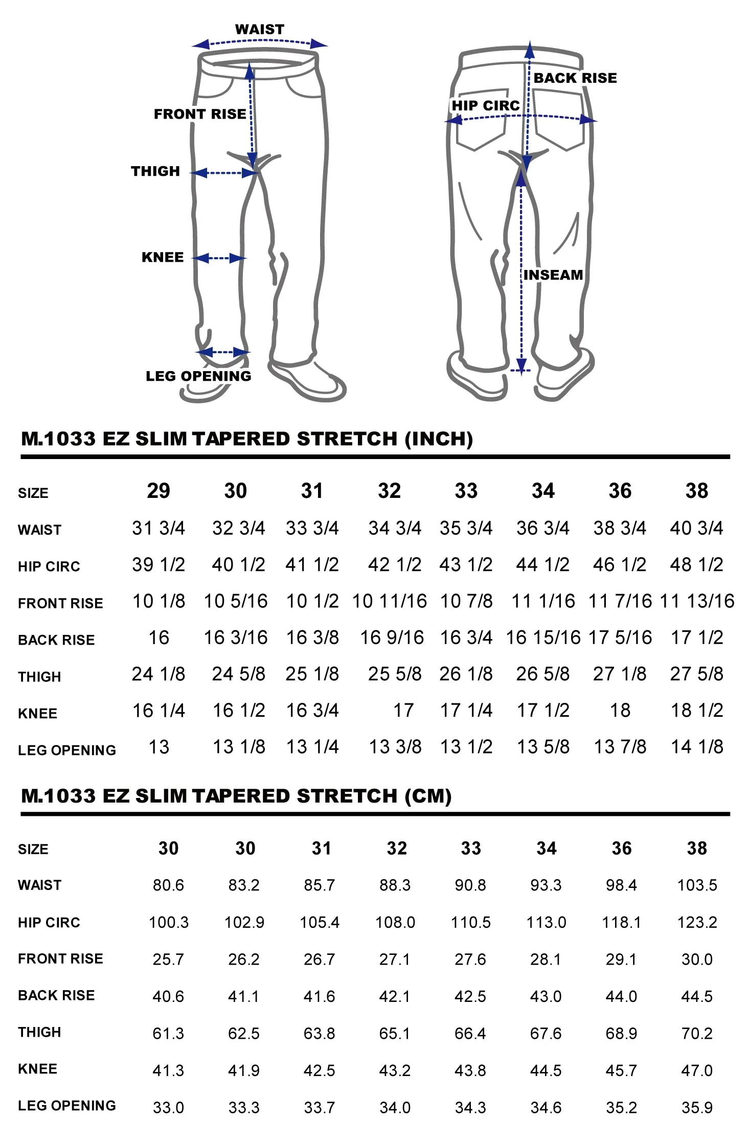 BZEN M.1033 EZ-D SLIM TAPERED STRETCH DENIM CHINO-8OZ-E0 INDIGO