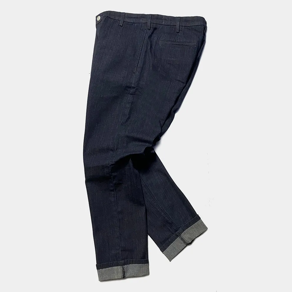 BZEN M.1033 EZ-D SLIM TAPERED STRETCH DENIM CHINO-8OZ-E0 INDIGO