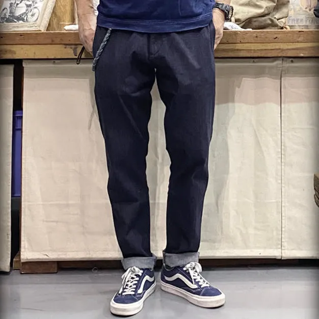 BZEN M.1033 EZ-D SLIM TAPERED STRETCH DENIM CHINO-8OZ-E0 INDIGO