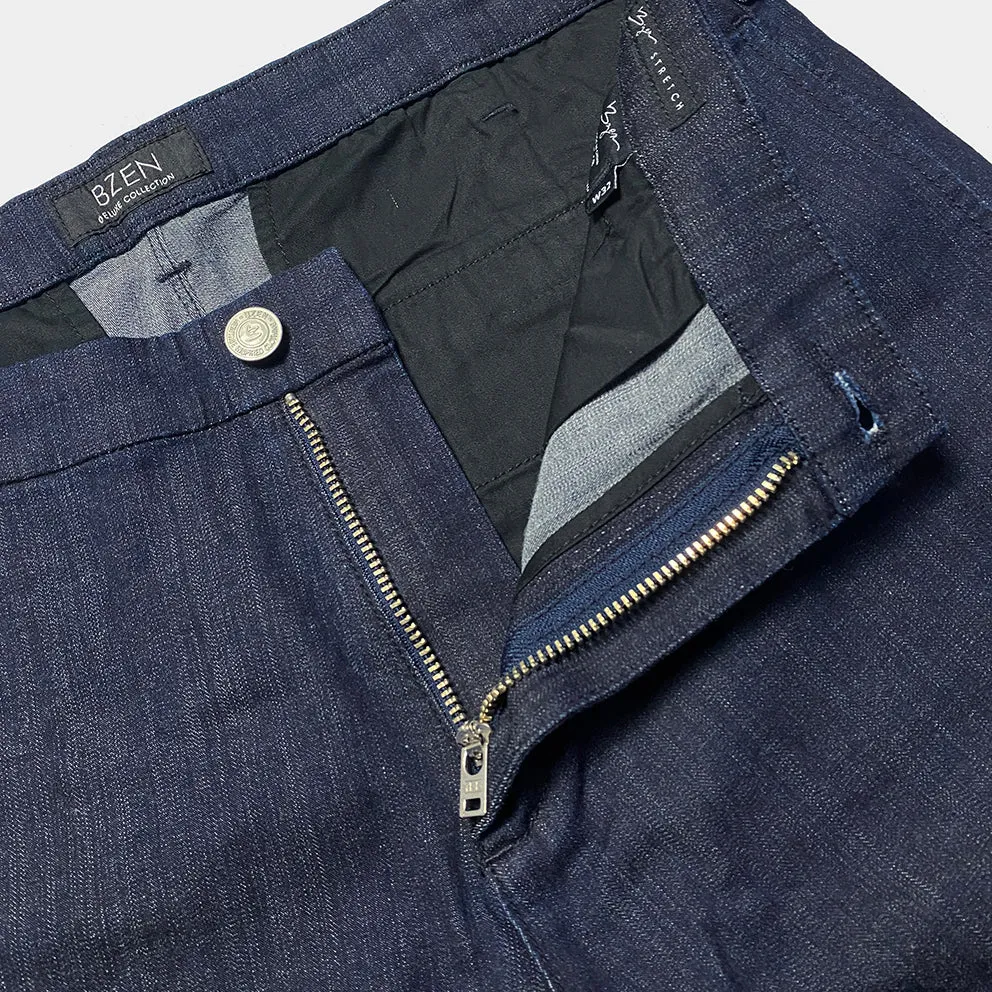 BZEN M.1033 EZ-D SLIM TAPERED STRETCH DENIM CHINO-8OZ-E0 INDIGO