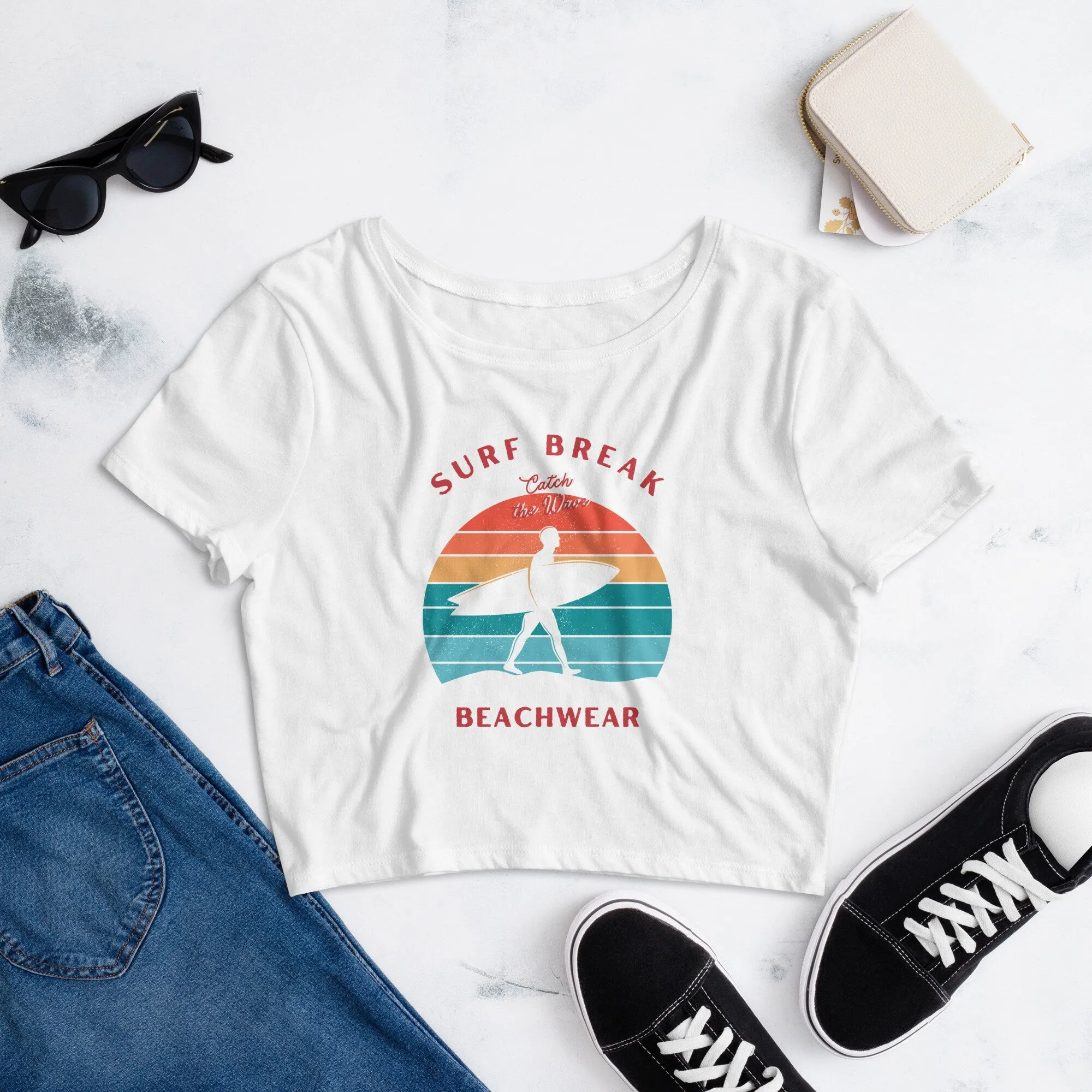 Catch The Waves Women’s Crop Tee