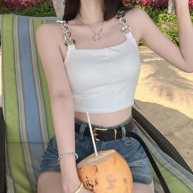 Chain-Detailed Crop Top