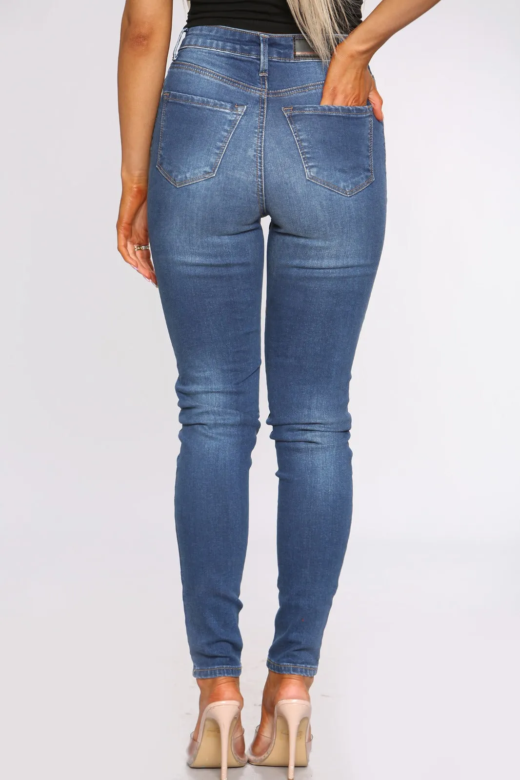 Enzo | Womens Skinny Stretch Denim Jeans