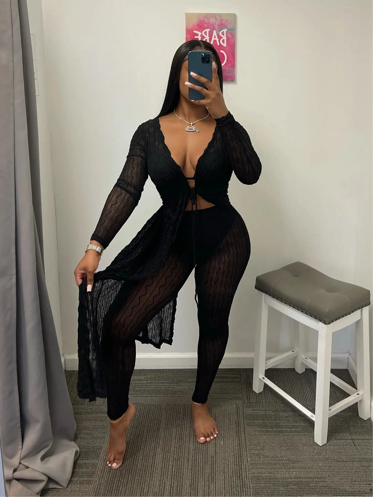 Fashion wave jacquard two-piece set AY3196