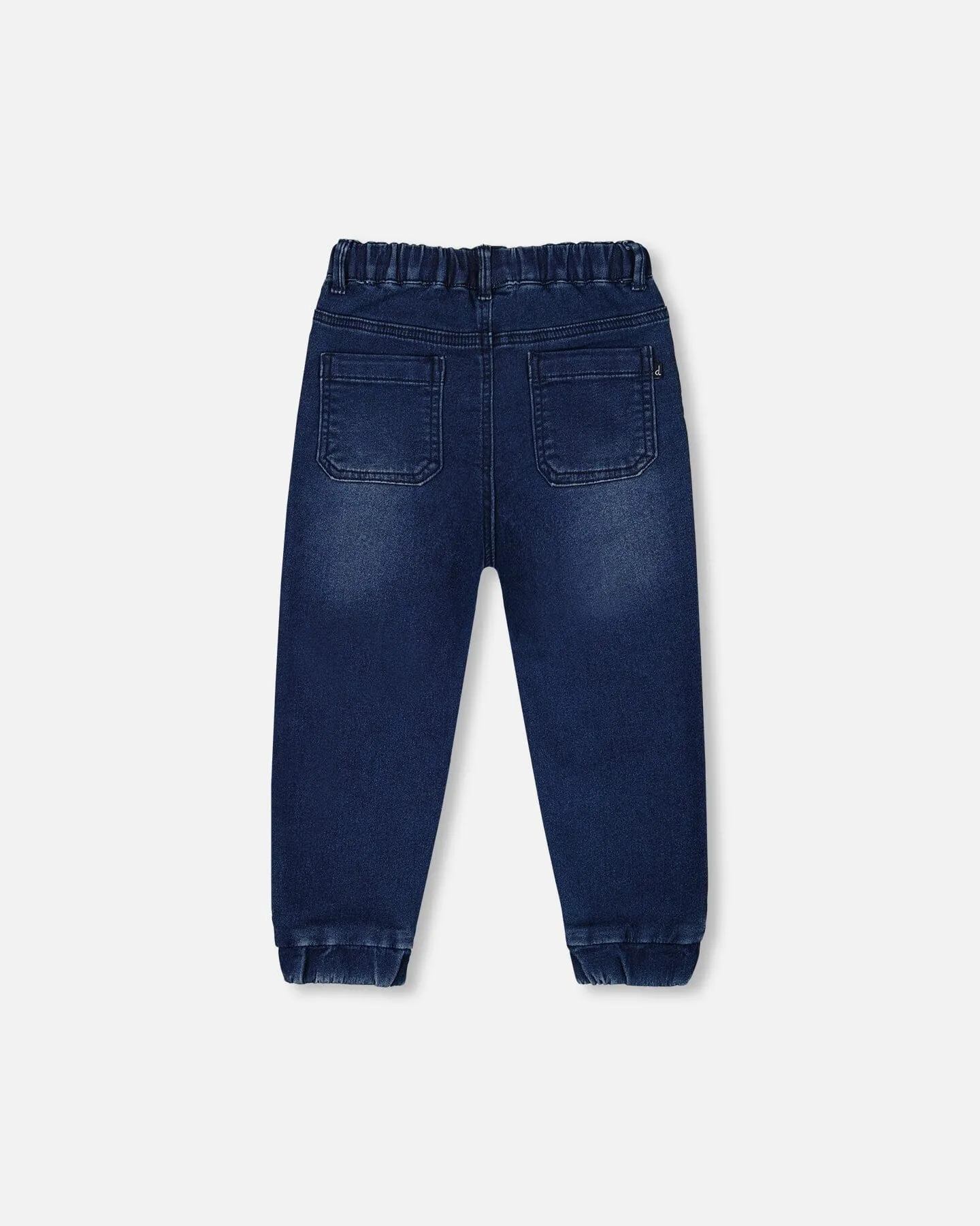 French Terry Denim Jogger Pant Dark Denim Blue