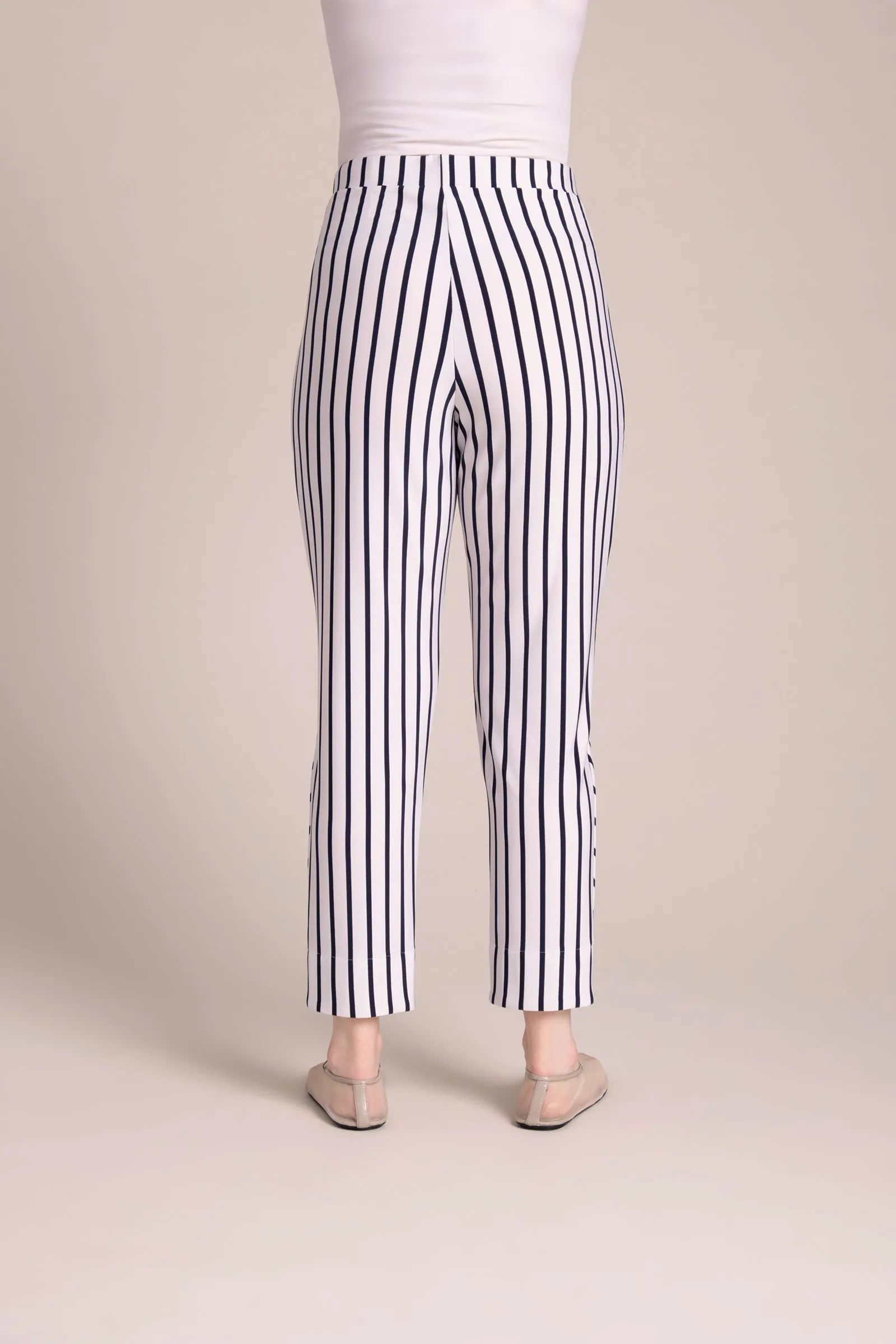 Hepburn Ankle Pant | Navy Stripe