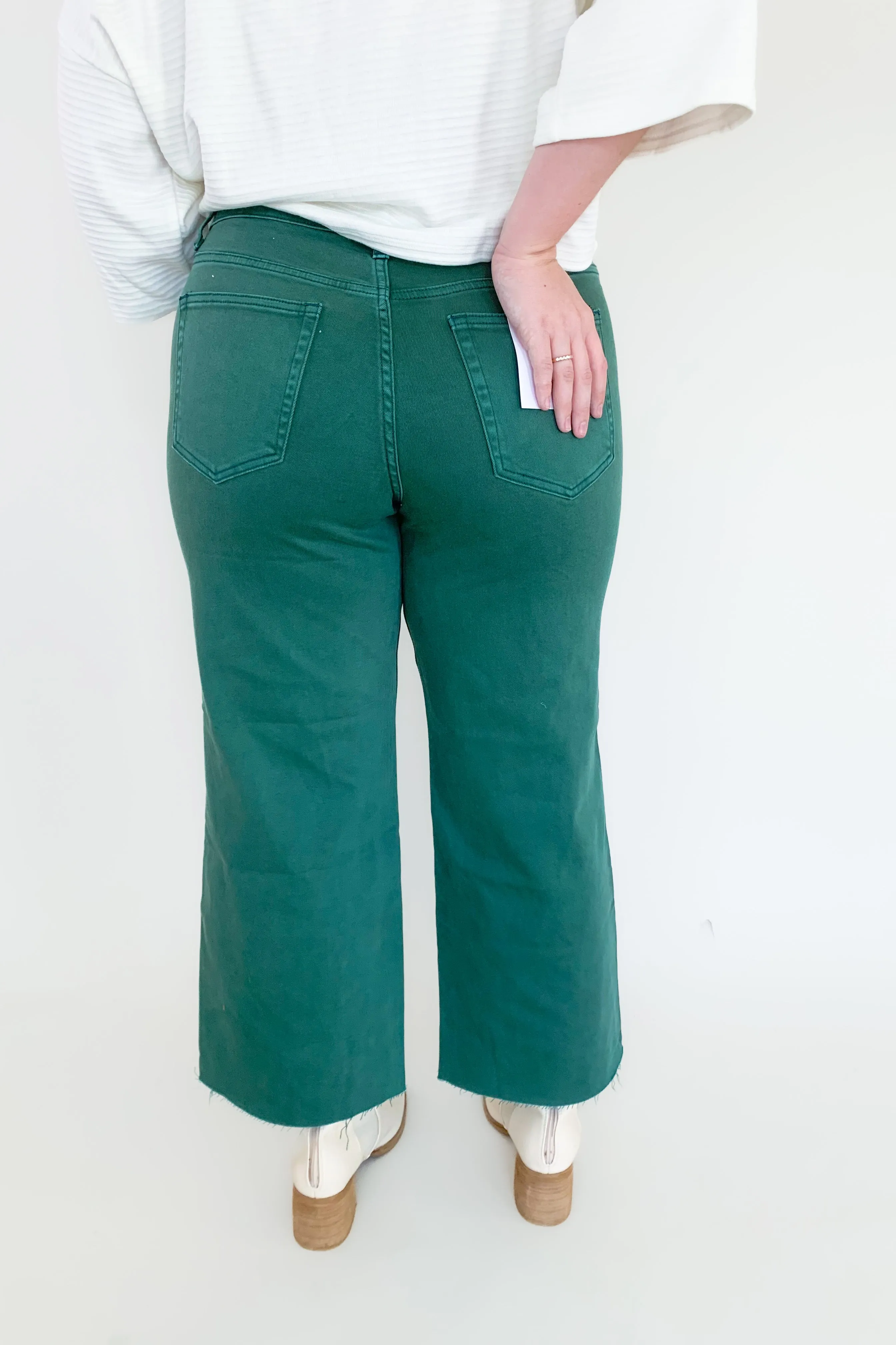 High Rise Crop Wide Leg Jeans