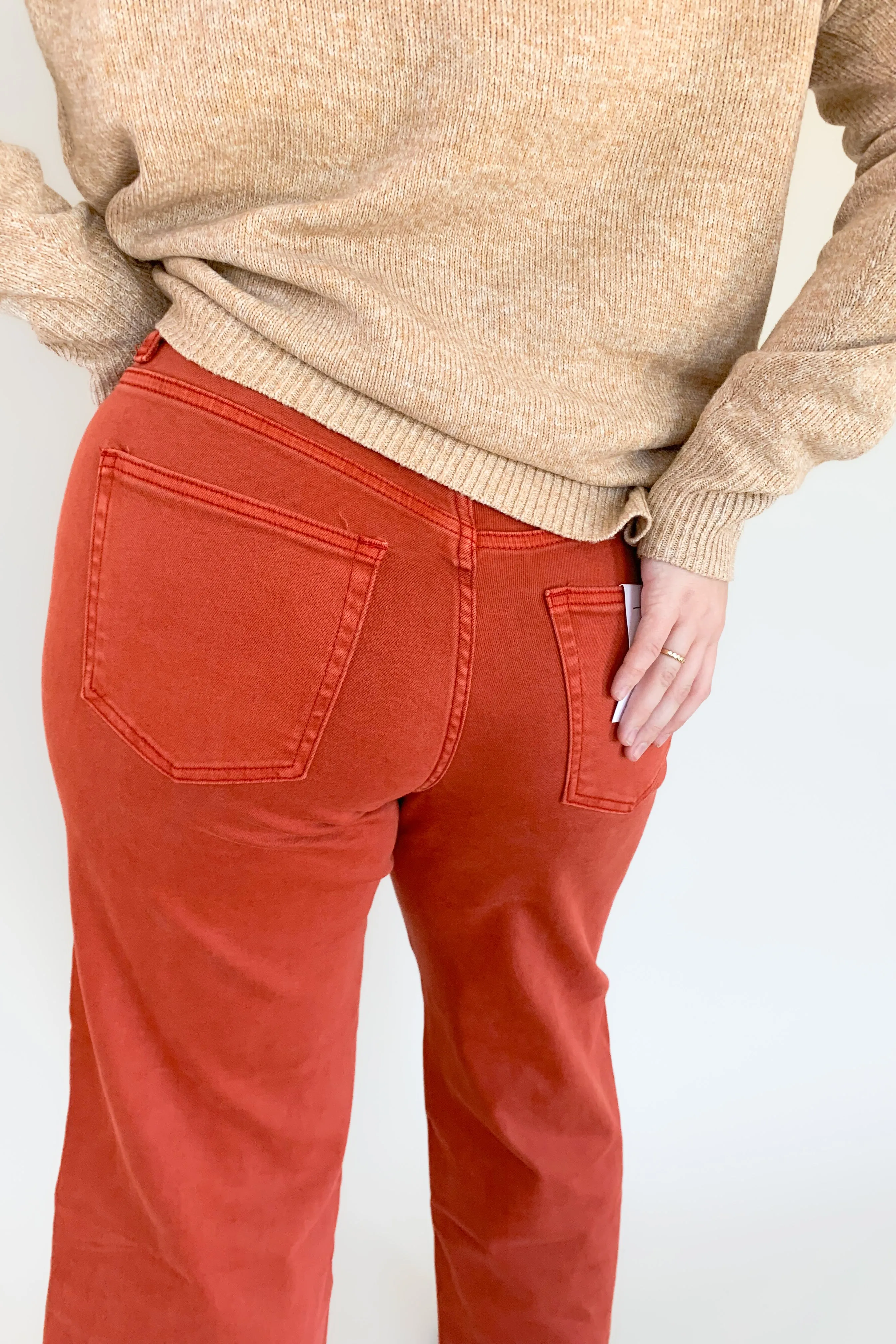 High Rise Crop Wide Leg Jeans