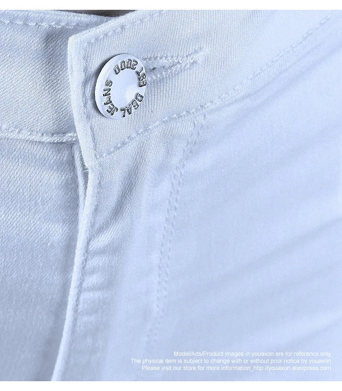 High Waist White Basic Casual Fashion Stretch Skinny Denim Jean