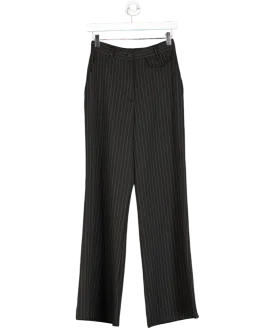 Horoscopez Black Pinstripe Wide Leg Trousers UK XS
