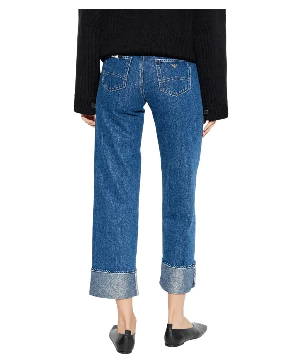 Jeans Crop Emporio Armani Blu