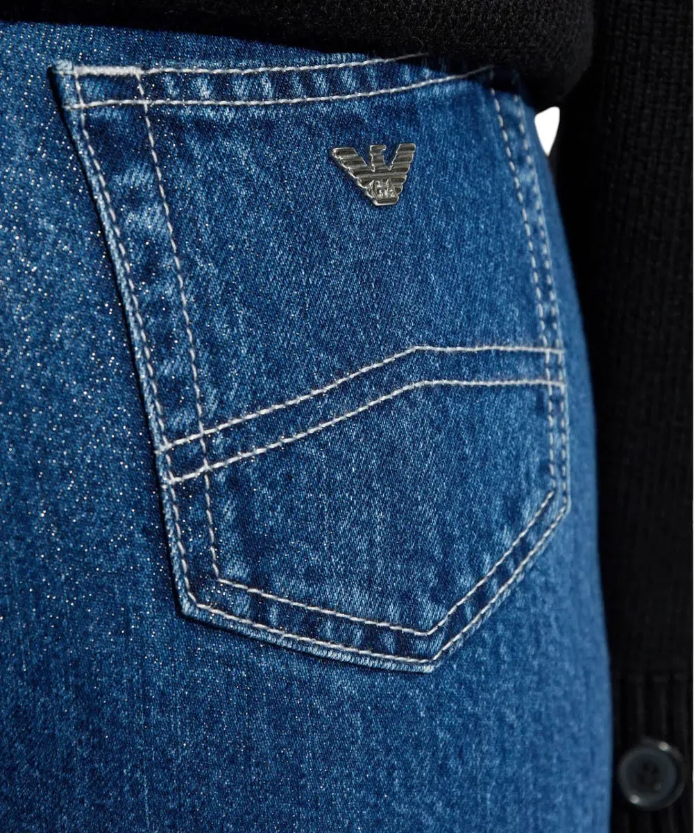 Jeans Crop Emporio Armani Blu