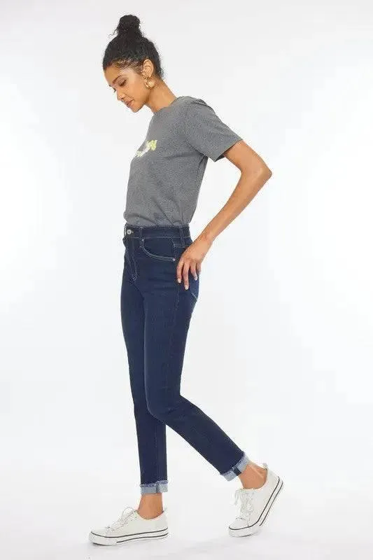 Kancan High Rise Stretch Cuffed Hem Skinny Jeans
