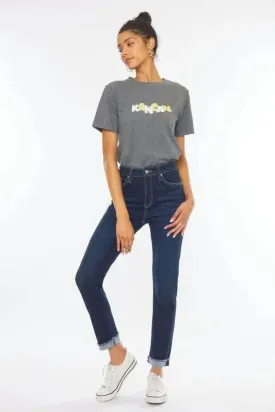 Kancan High Rise Stretch Cuffed Hem Skinny Jeans