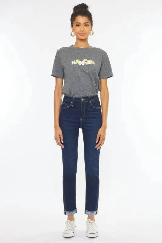 Kancan High Rise Stretch Cuffed Hem Skinny Jeans