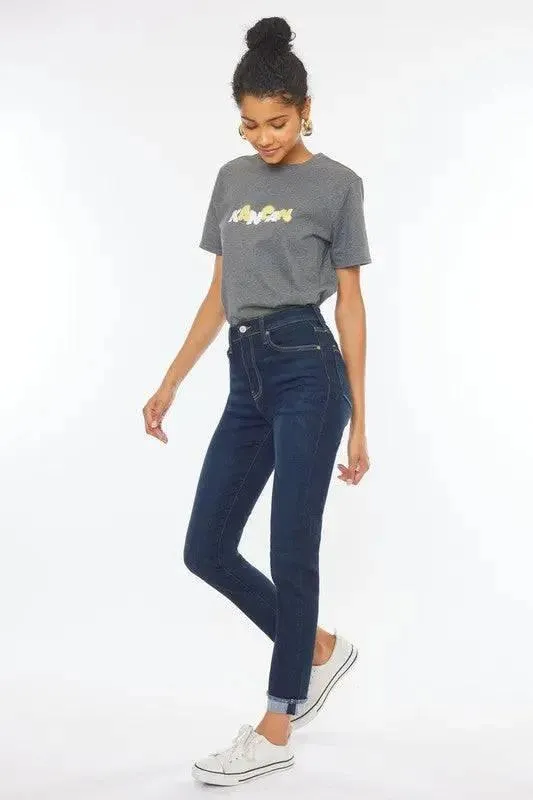 Kancan High Rise Stretch Cuffed Hem Skinny Jeans