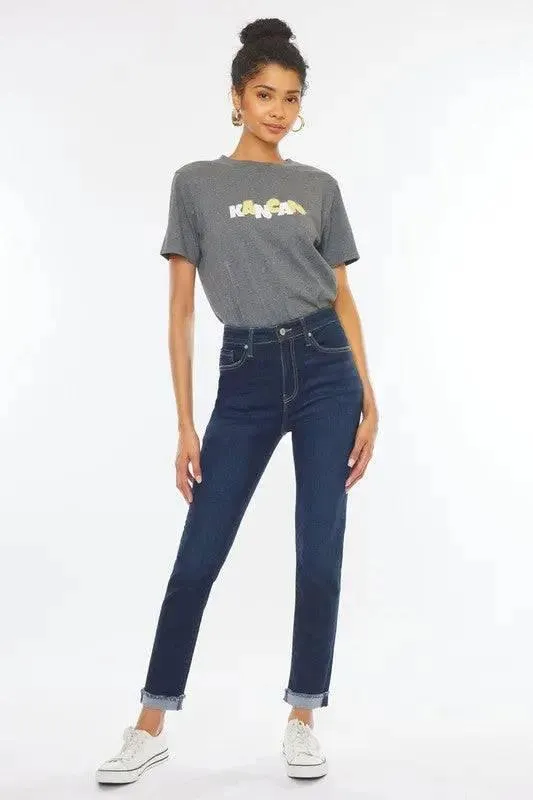 Kancan High Rise Stretch Cuffed Hem Skinny Jeans