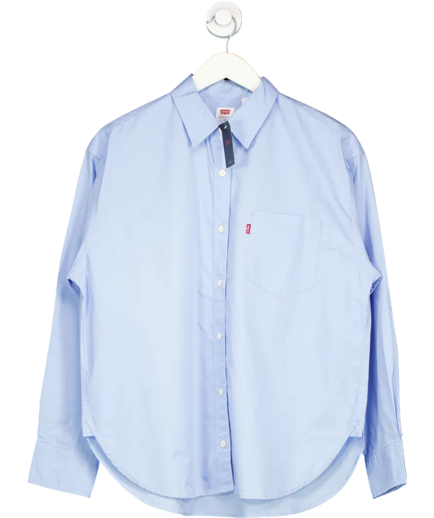 levis Blue Harlie Cotton Boyfriend Shirt UK M