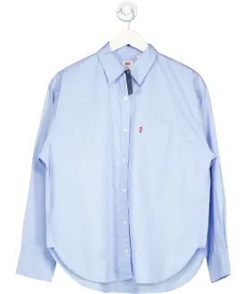 levis Blue Harlie Cotton Boyfriend Shirt UK M