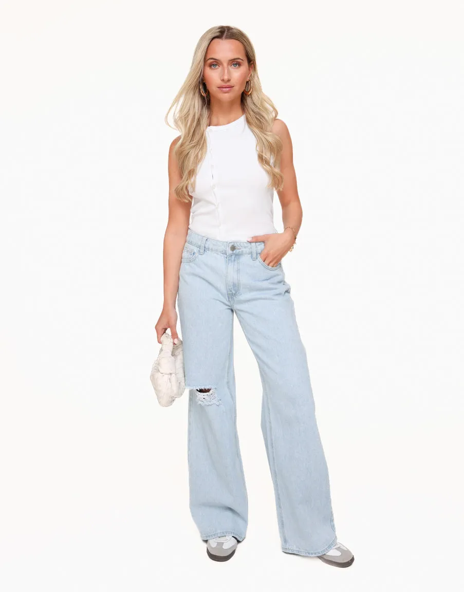 Lichtblauwe Denim Baggy - Spijkerbroek