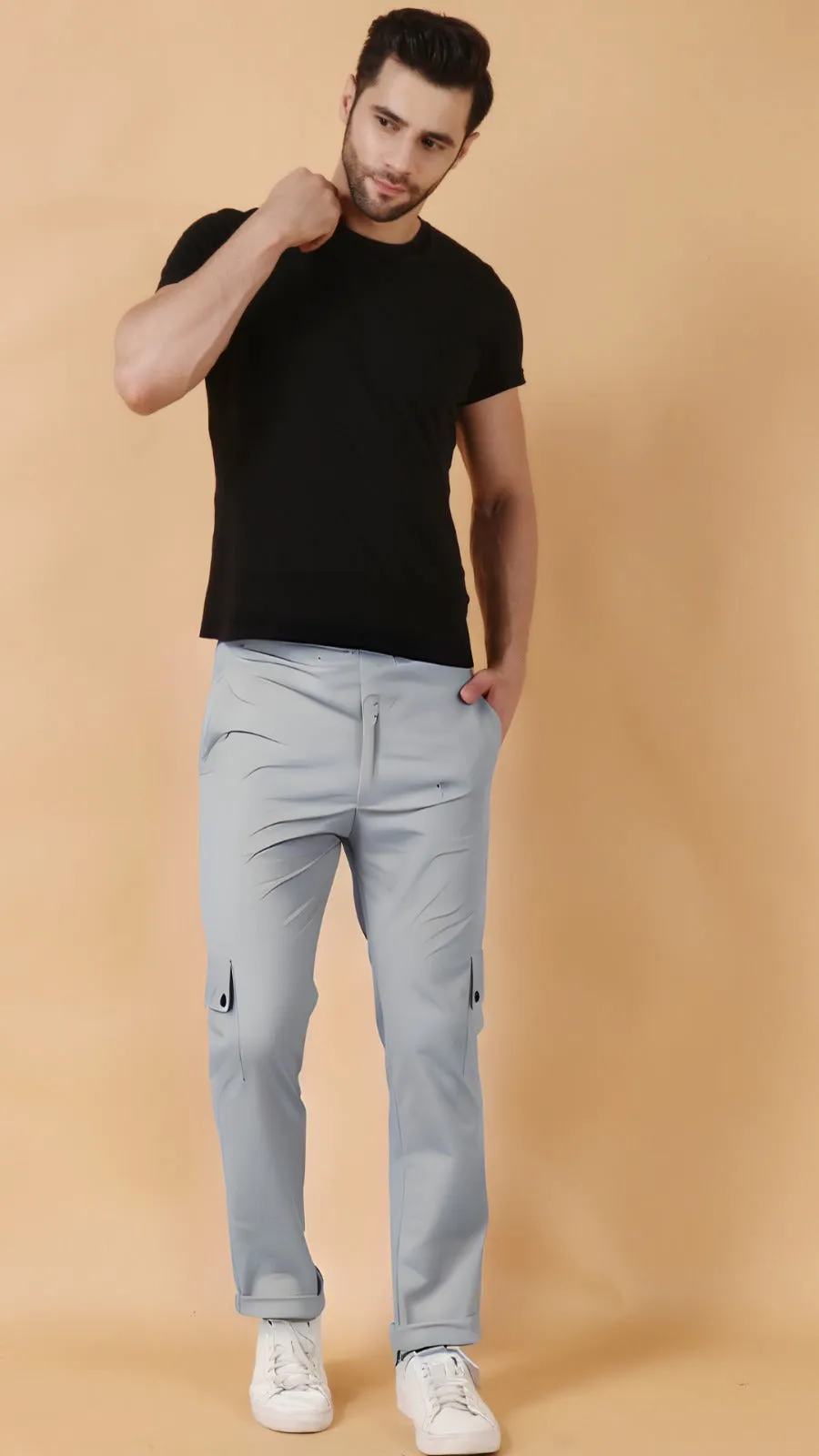 Light Powder Blue Cotton Cargo