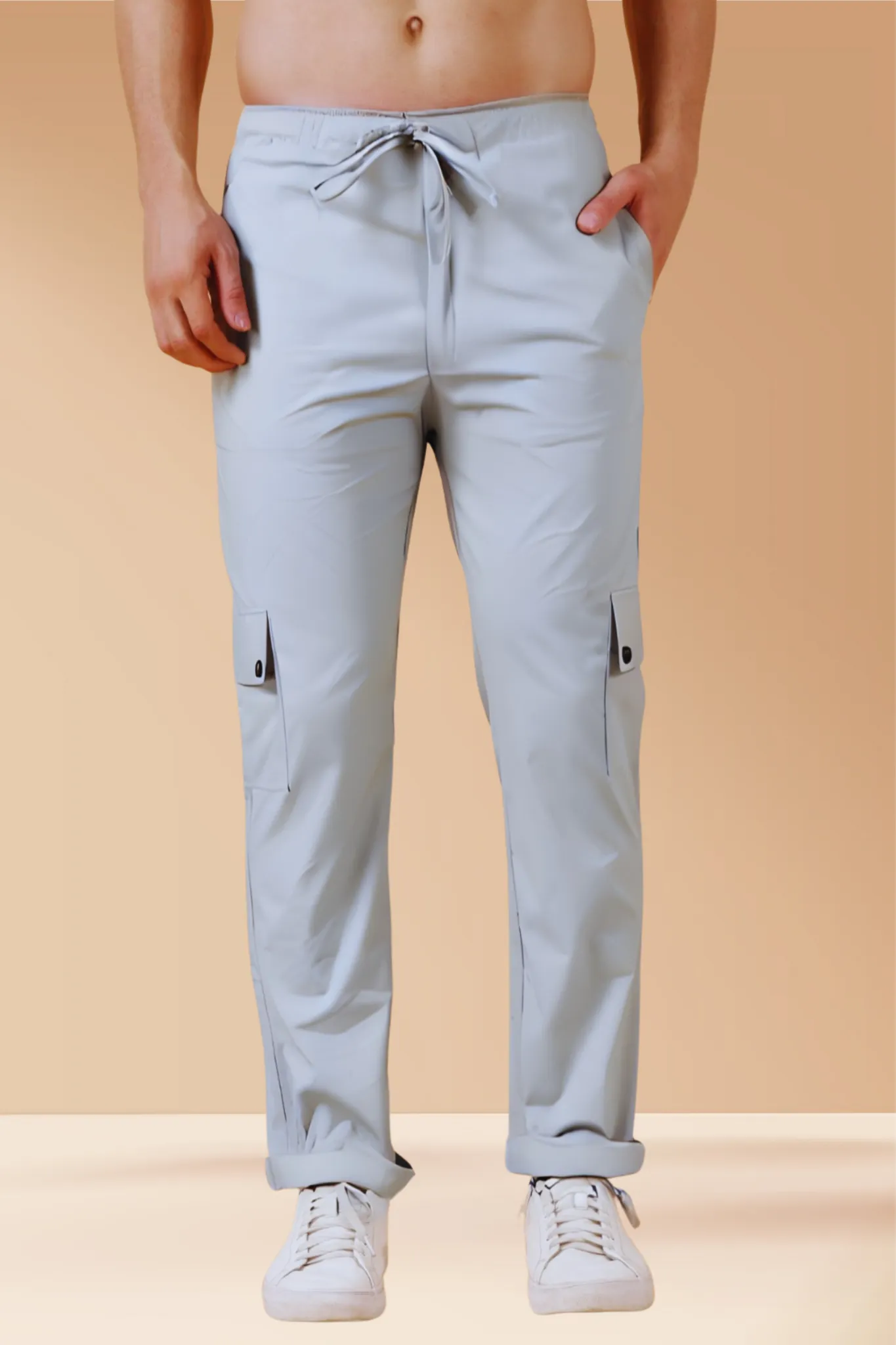 Light Powder Blue Cotton Cargo