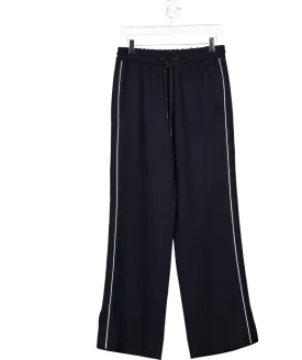 ME   EM Blue Pinstripe Wide-leg Track Pant UK 8