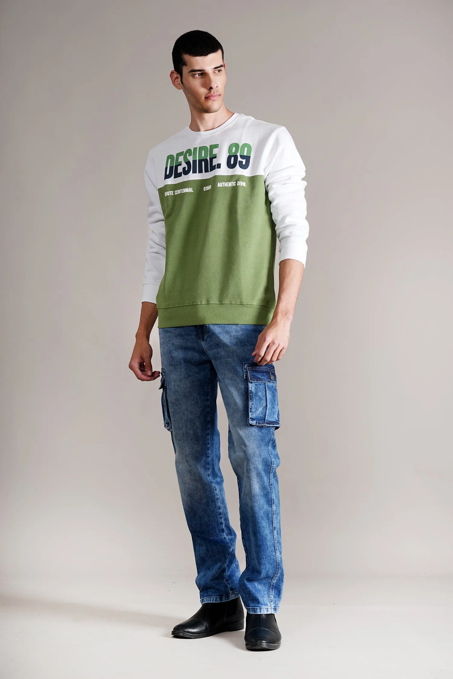 Men Blue Solid Casual Cargo