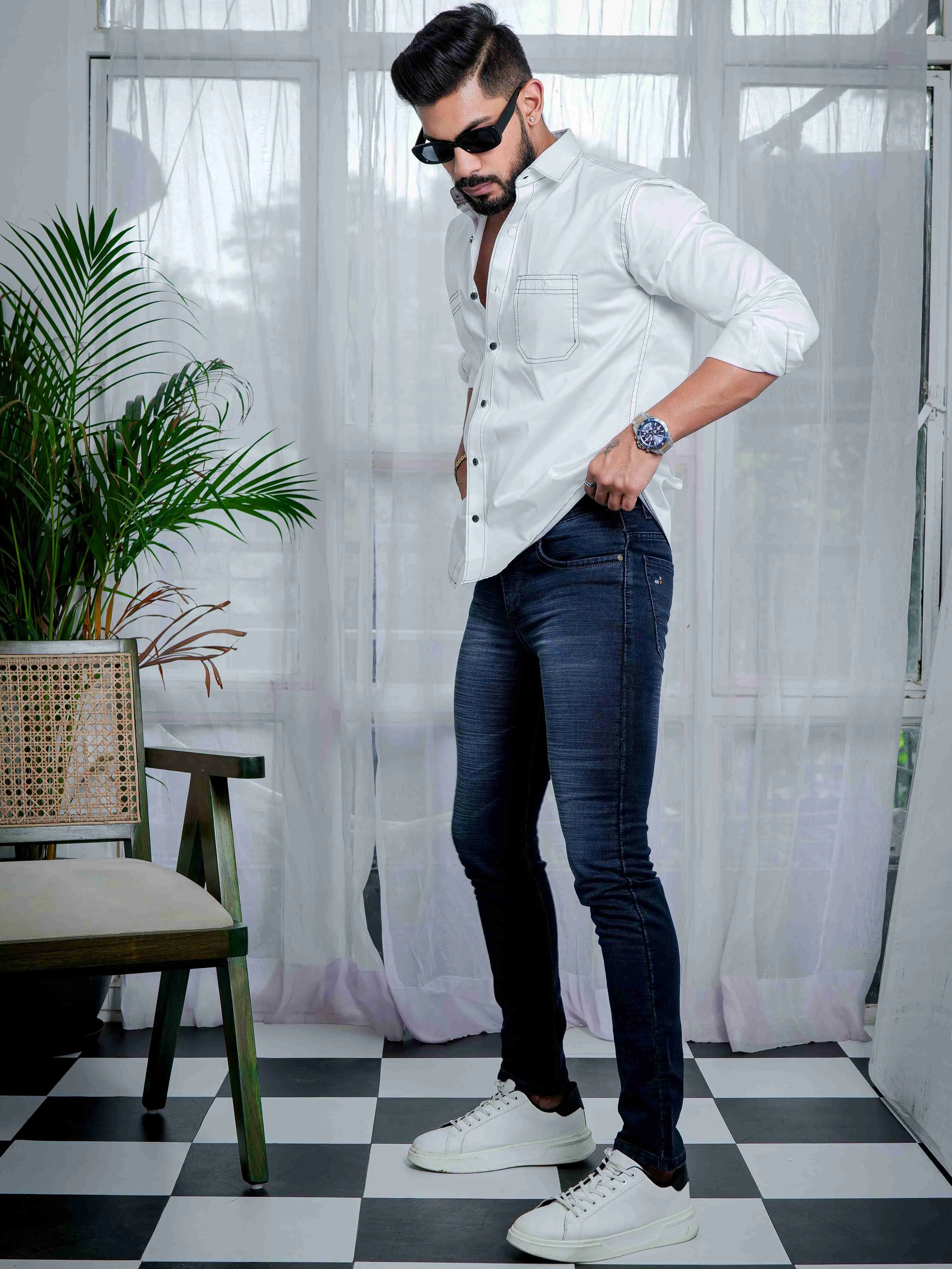 Navy Skinny Stretch Jeans
