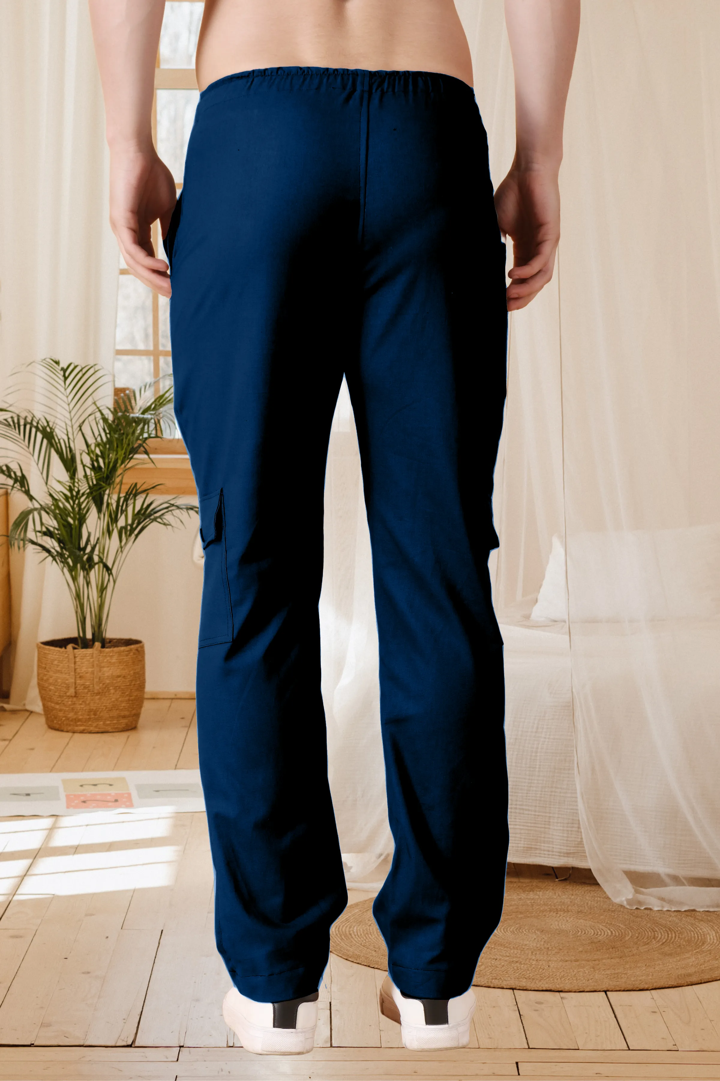 Navy Stretch Cargo Pants