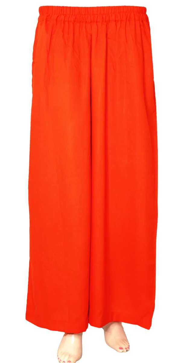 Orange Rayon Palazzo Pants/Trousers