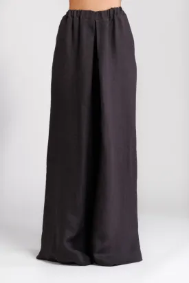 Palazzo trousers in black hemp