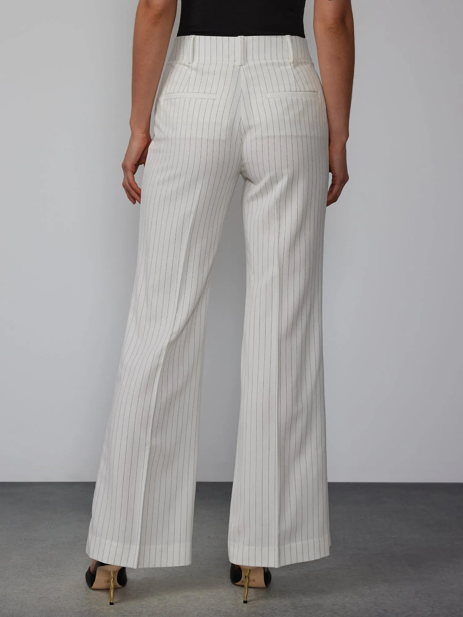 Pinstripe Wide Leg Trouser