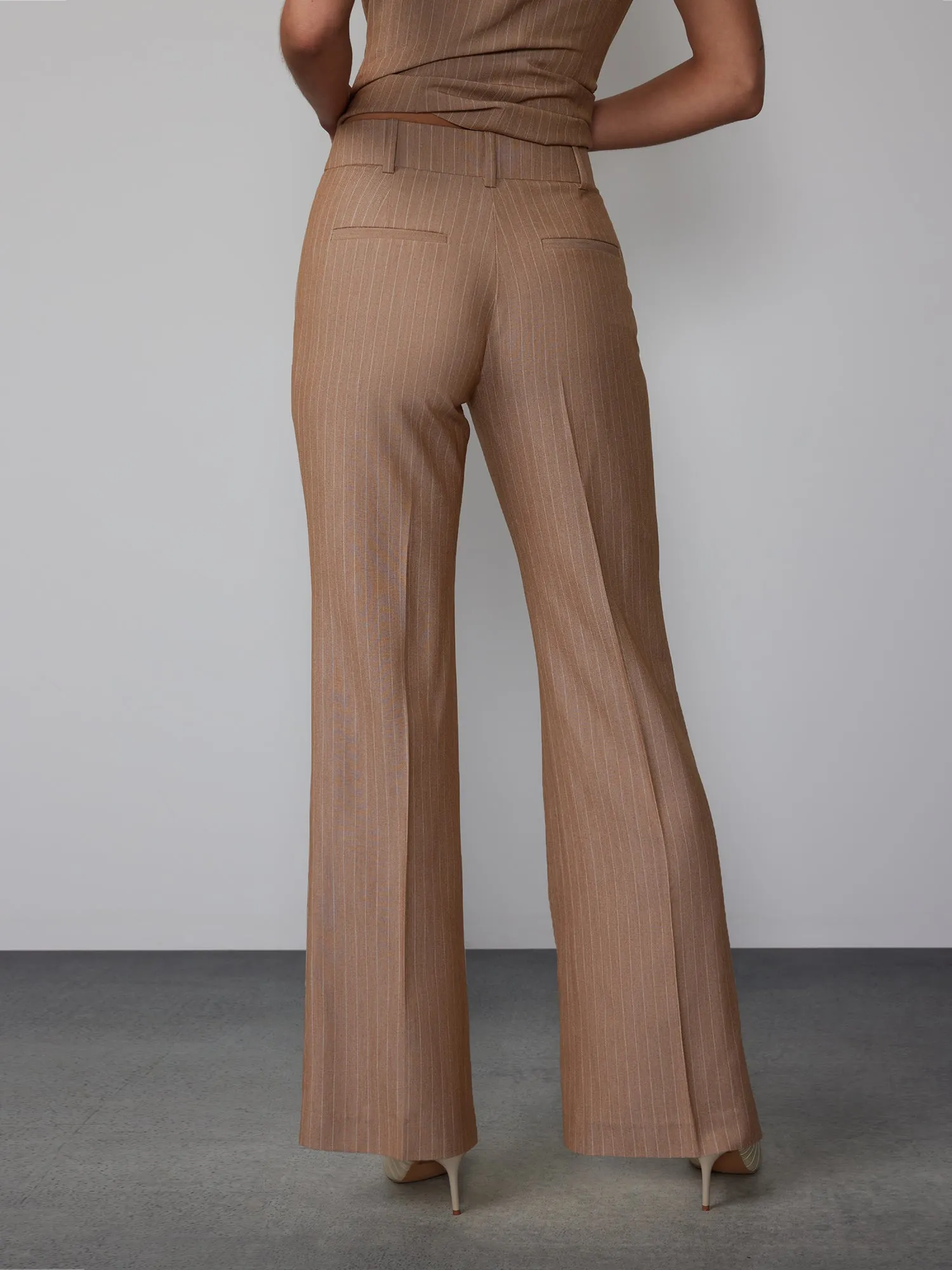 Pinstripe Wide Leg Trouser