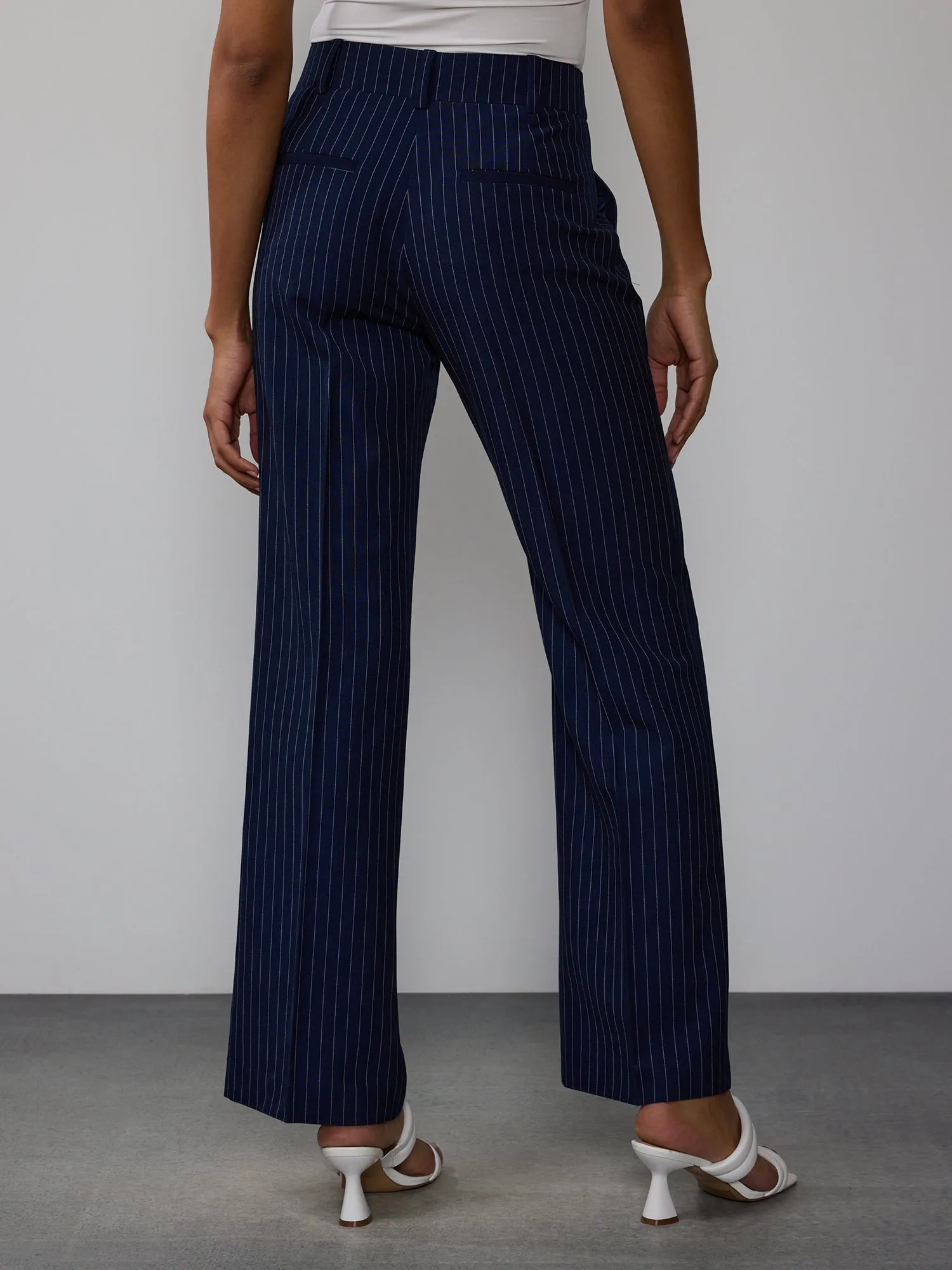 Pinstripe Wide Leg Trouser