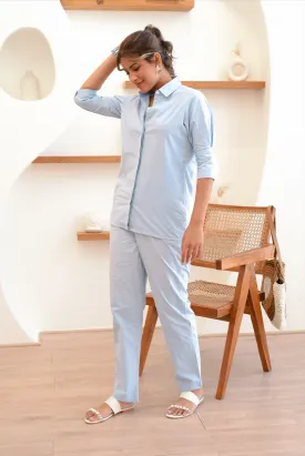 Powder Blue Linen Coord Set