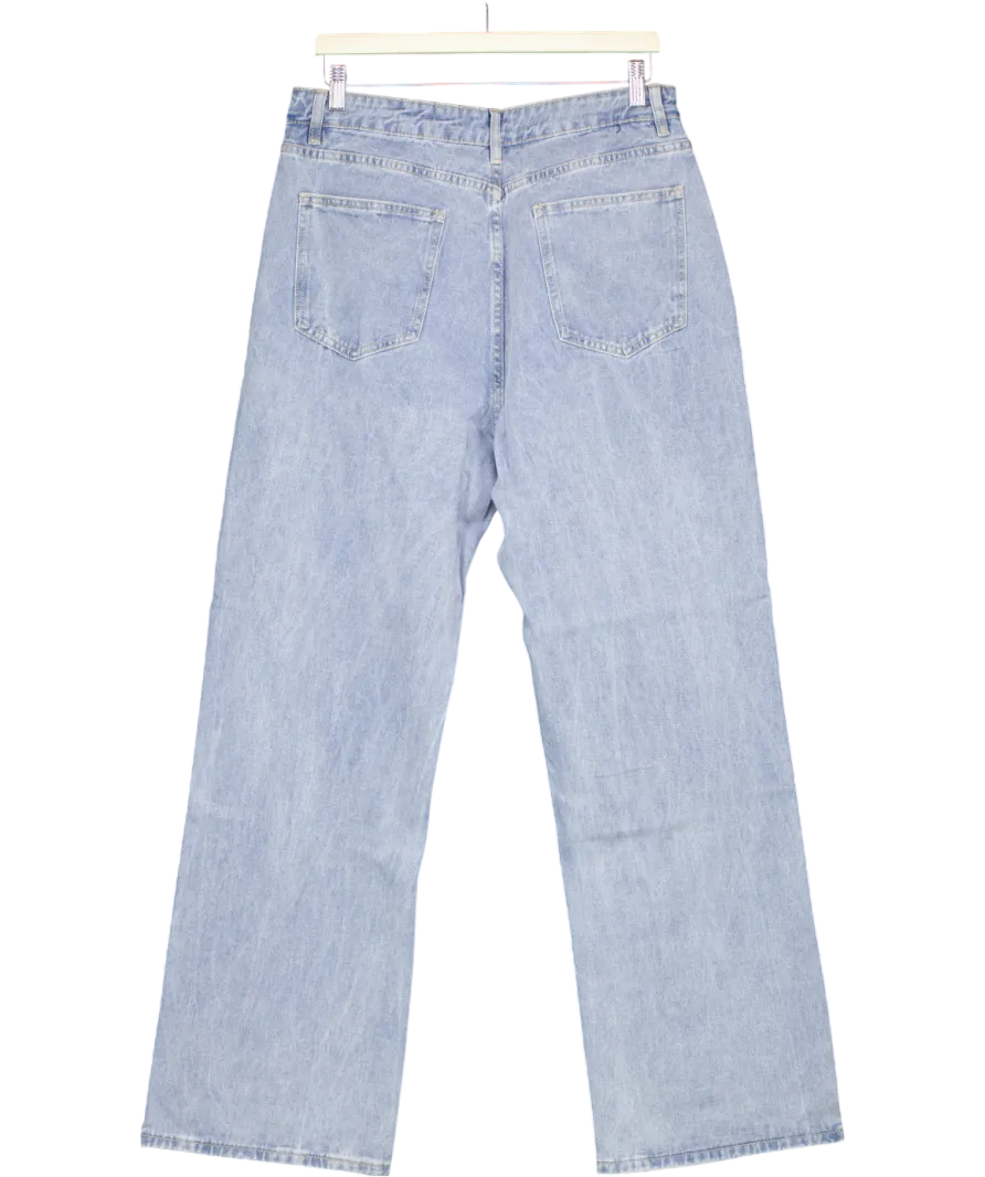 Rela Rela Blue Boyfriend Loose Fit Mid Rise Rhinestone Jeans UK XL