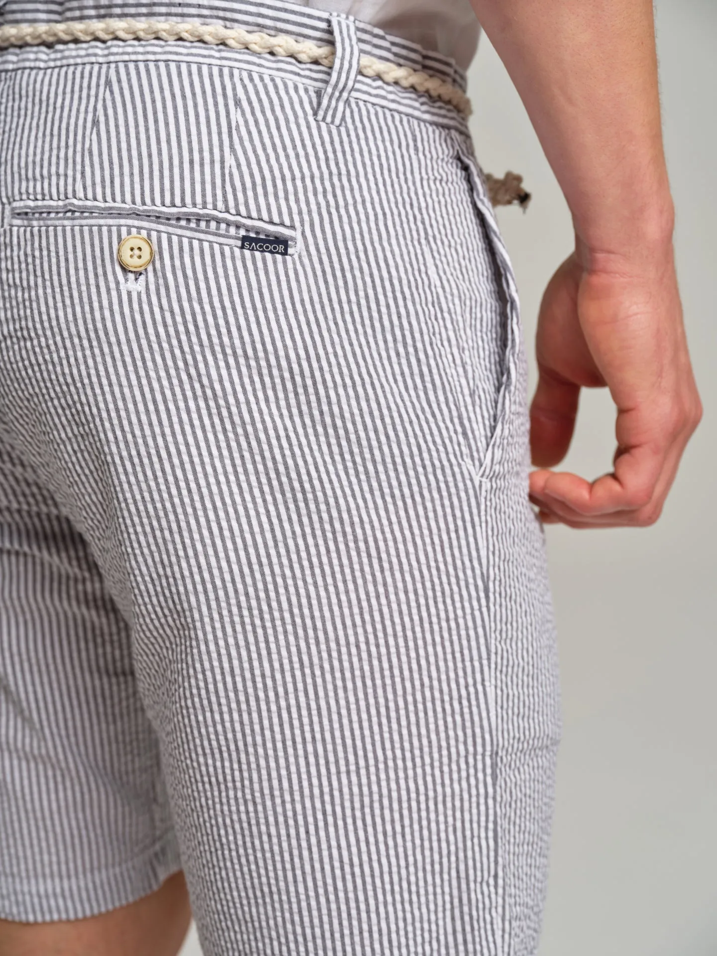 Respekt' Seersucker bermuda shorts