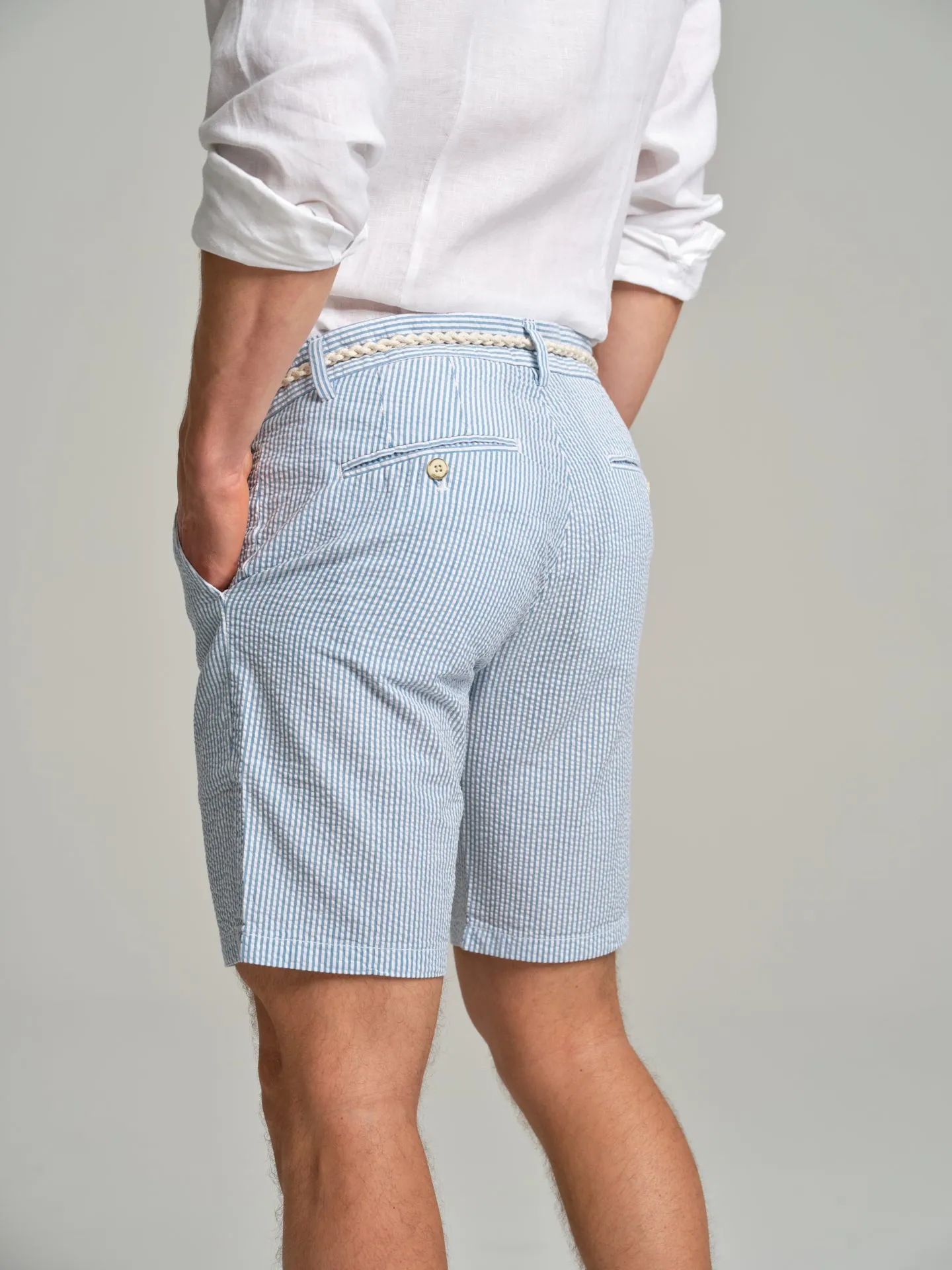 Respekt' Seersucker bermuda shorts