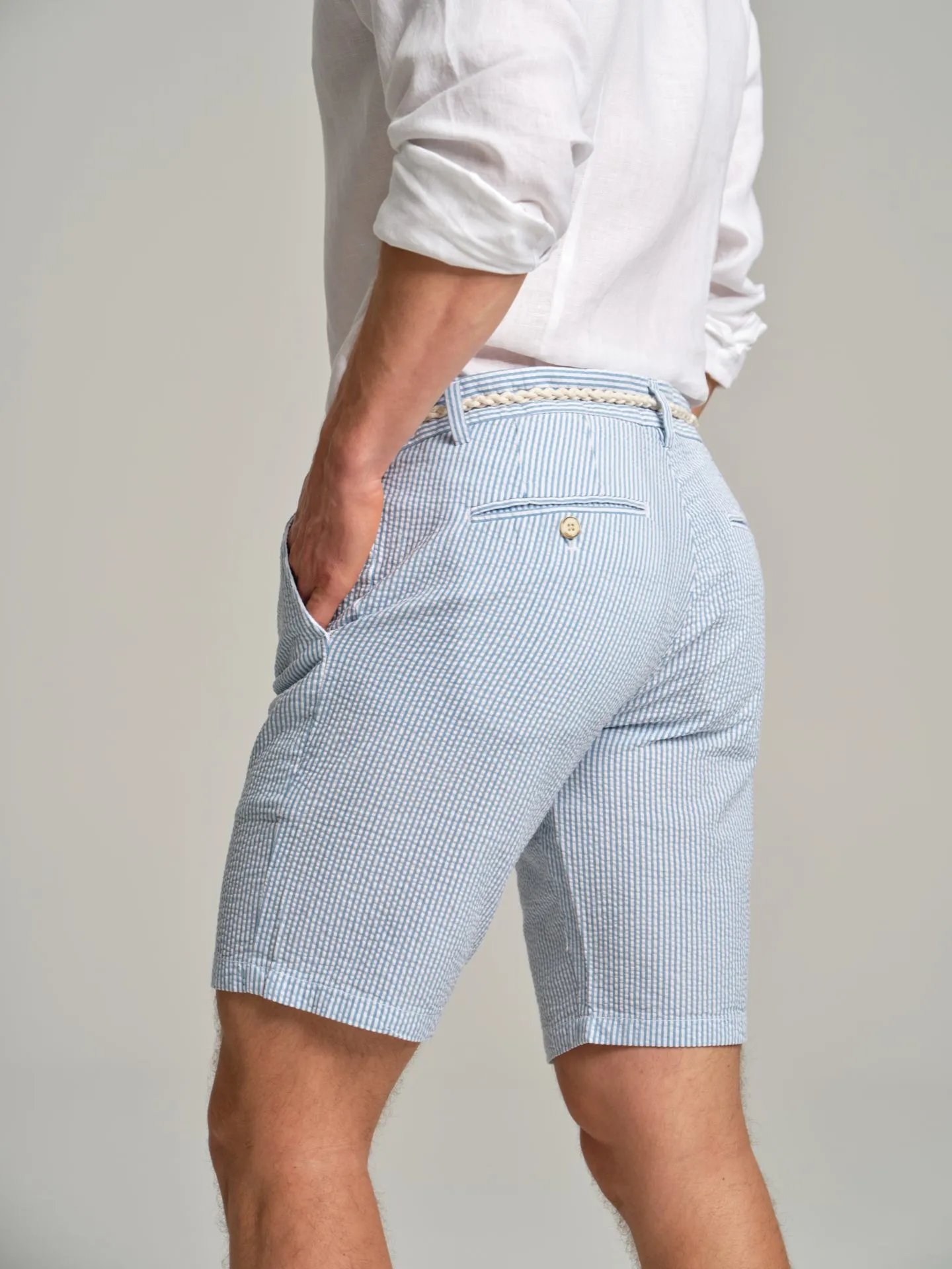 Respekt' Seersucker bermuda shorts