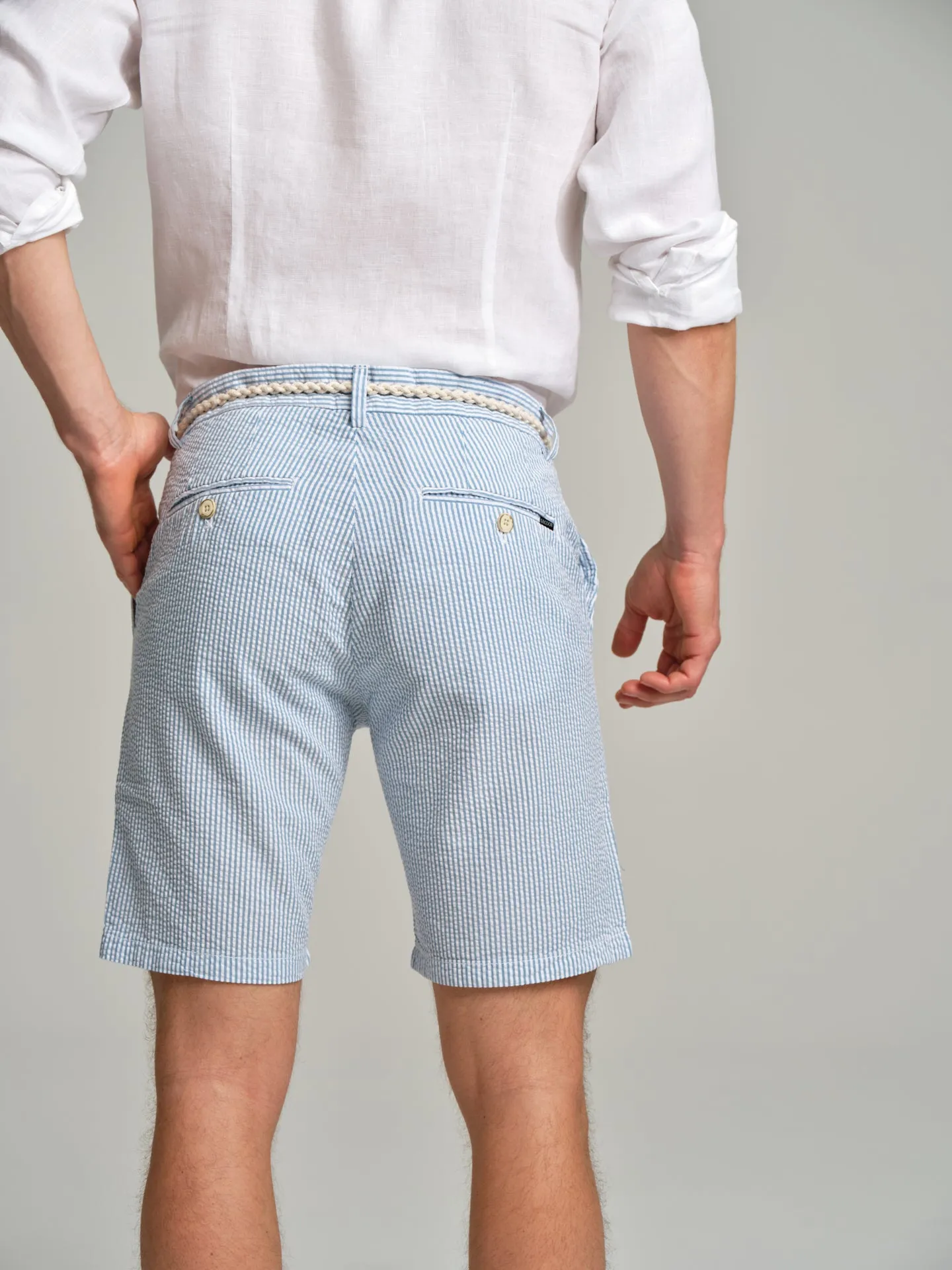 Respekt' Seersucker bermuda shorts