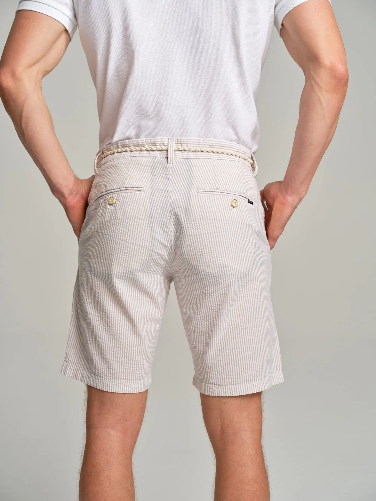 Respekt' Seersucker bermuda shorts