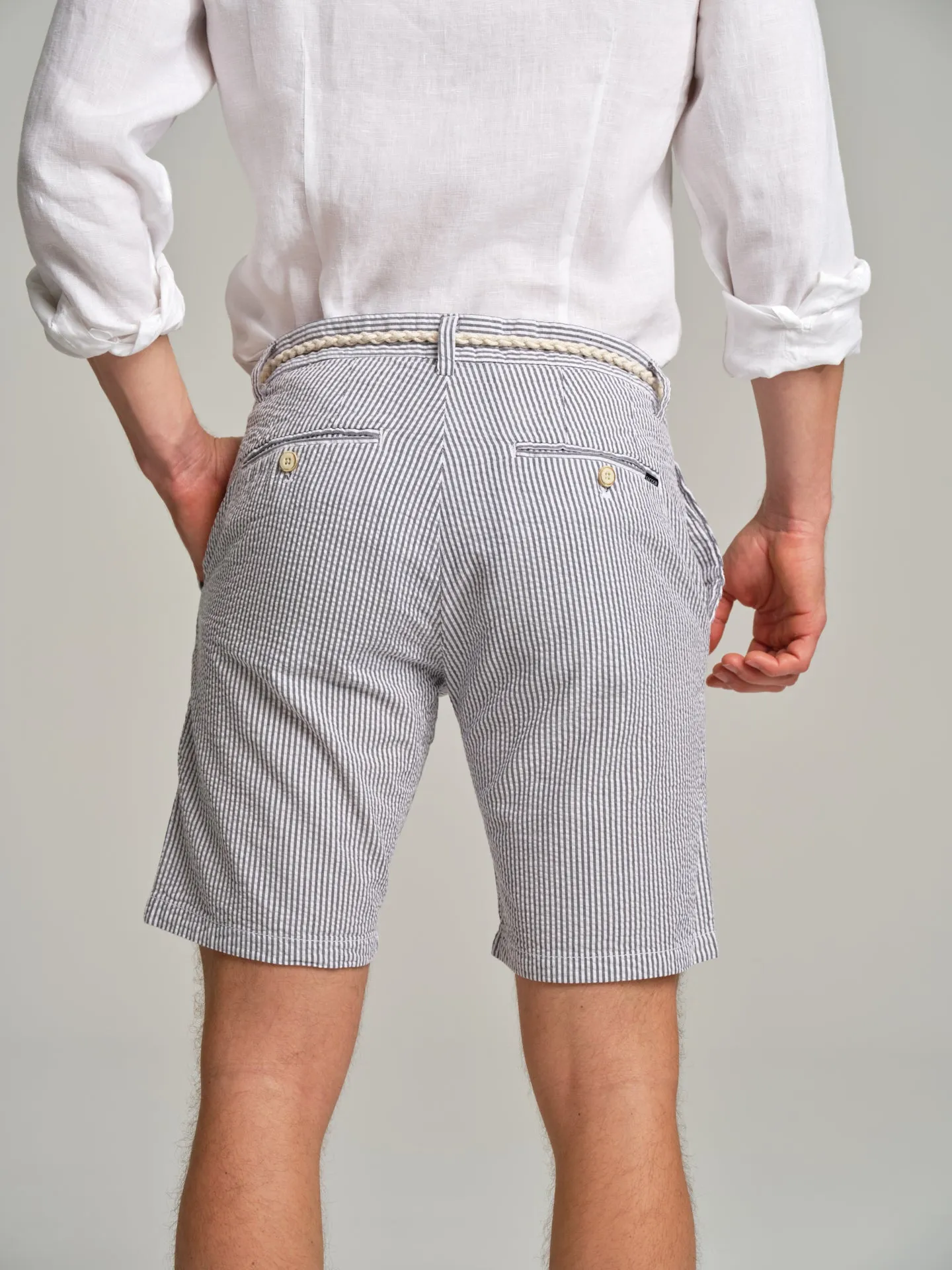 Respekt' Seersucker bermuda shorts