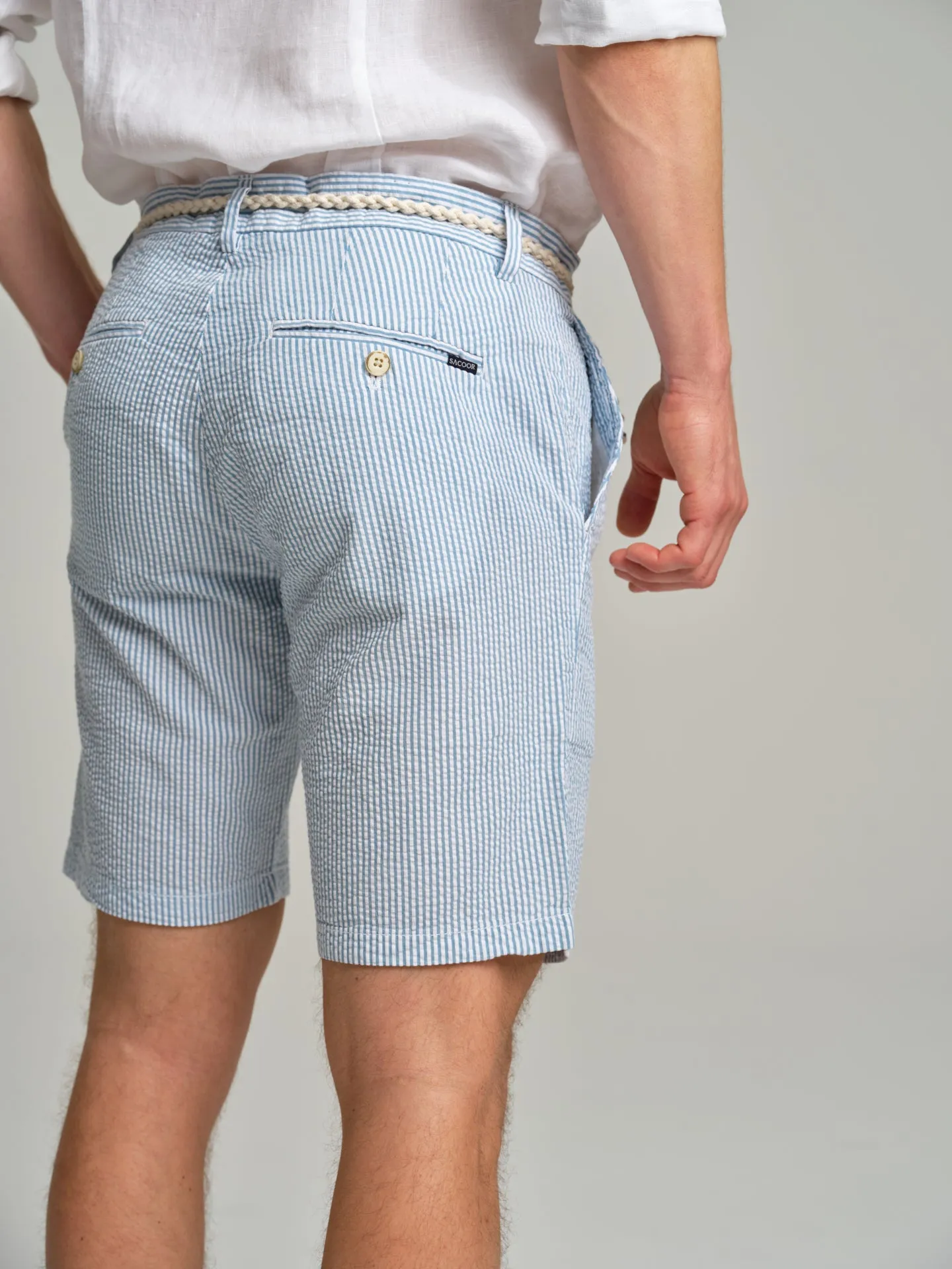 Respekt' Seersucker bermuda shorts
