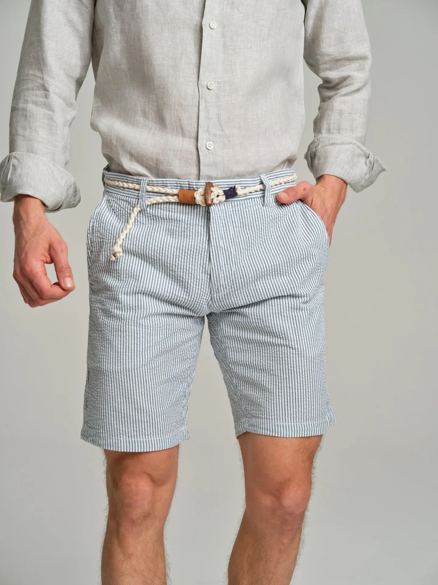 Respekt' Seersucker bermuda shorts